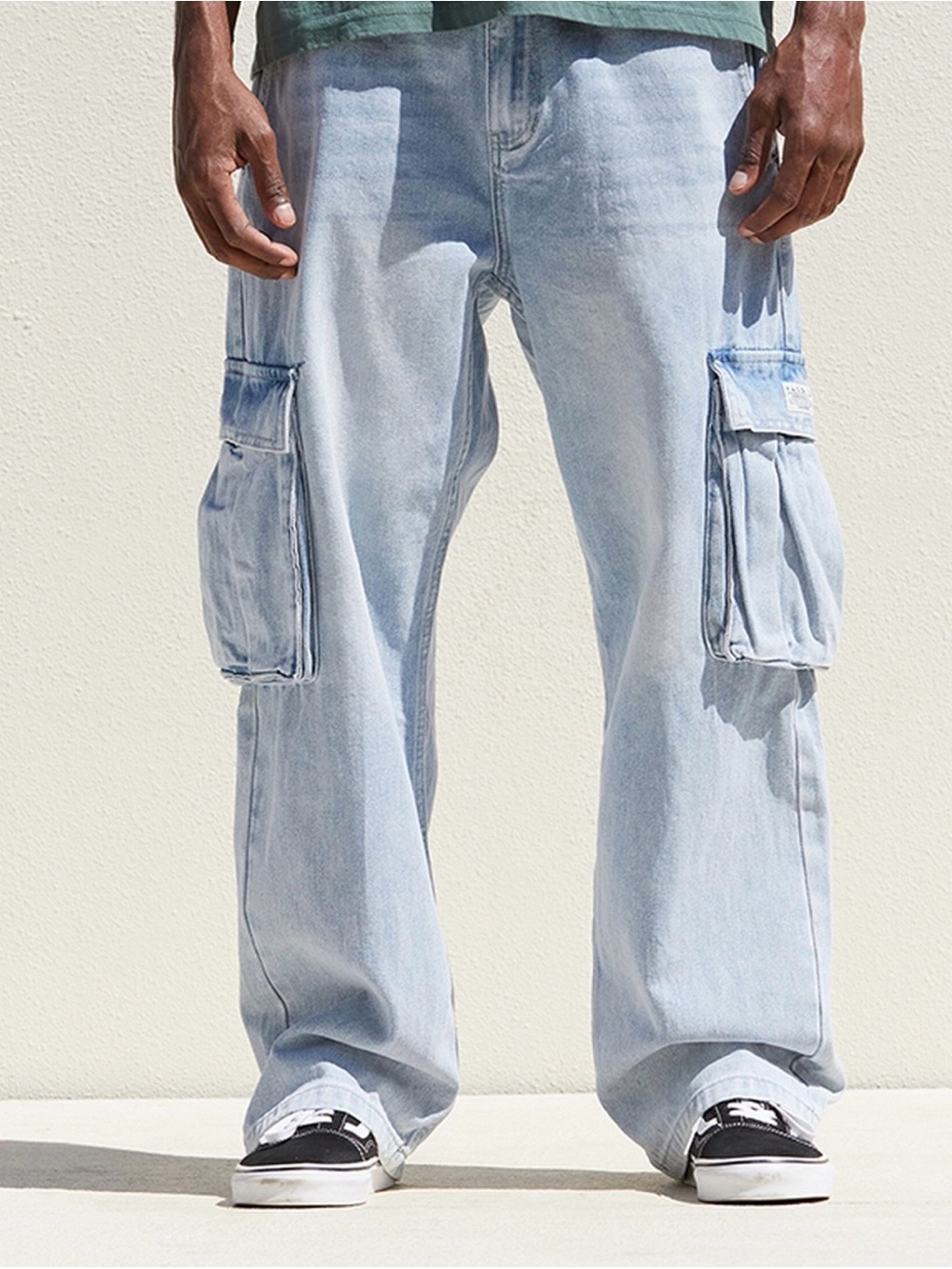 Pacsun Light Indigo Baggy Cargo Jeans